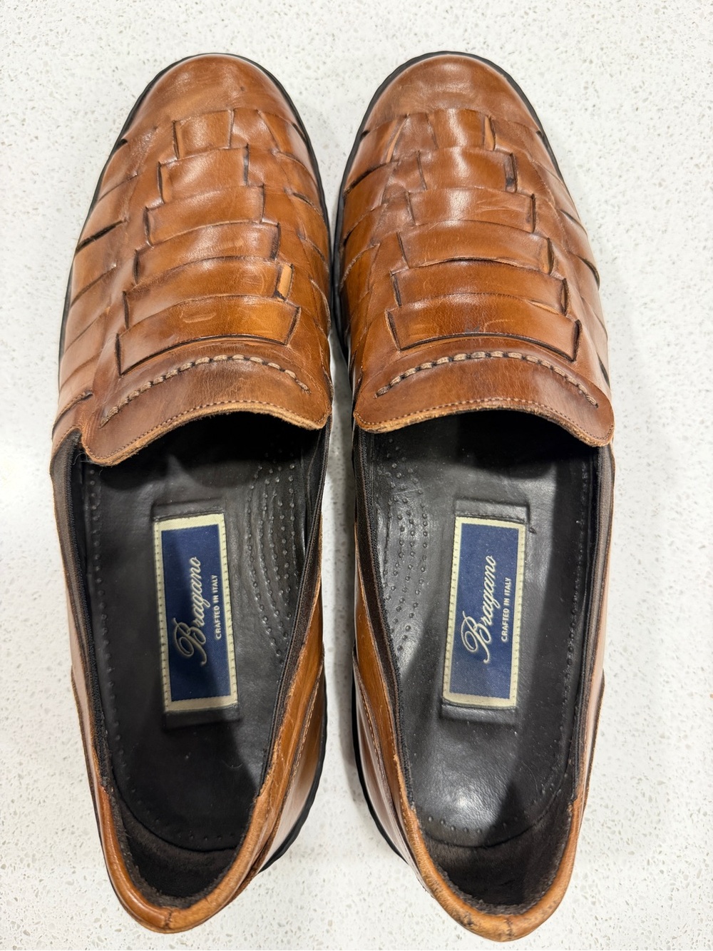 Bragano Italy Brown Woven Leather-9